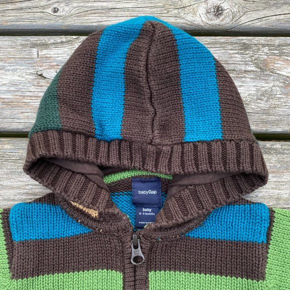 NWOT Baby Gap Infant Knit Sweater Hoodie - Picture 4 of 9